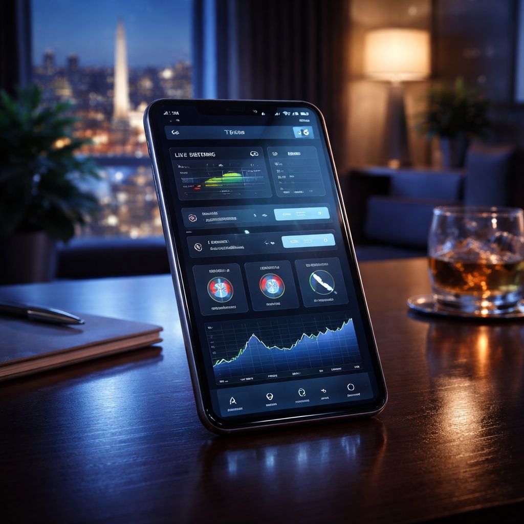 Experiencia moderna de apuestas móviles con DADOSBET en un smartphone